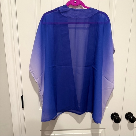 NEW Purple Ombré Sheer Kimono Top - Picture 6 of 9